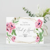 ピンクポピーが私のメイド・オブ・オーナー(花嫁付き添い人) 招待状 (スタンド正面)