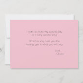 ピンクポピーが私のメイド・オブ・オーナー(花嫁付き添い人) 招待状 (裏面)