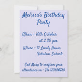 ピンクポピーのケシの花のフローラかわいらし女の子 招待状 (裏面)