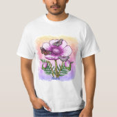 ピンクポピーの蝶々 Tシャツ (正面)