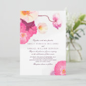ピンクポピーズウォーターカラー結婚式招待状 招待状 (スタンド正面)