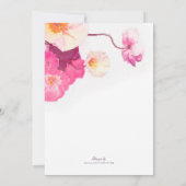 ピンクポピーズウォーターカラー結婚式招待状 招待状 (裏面)