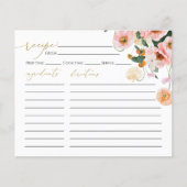 ピンクポピーフローラブライダルシャワーレシピカード (正面)