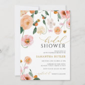 ピンクポピーフローラブライダルシャワー招待 招待状 (正面)