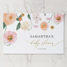 ピンクポピーフローラベビーシャワー紙パッド ペーパーパッド