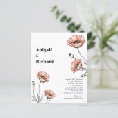 ピンクポピーフローラ予算結婚式招待状 (スタンド正面)