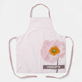 ピンクポピーフローラ名前をカスタムする エプロン (正面)