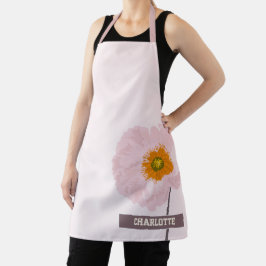 ピンクポピーフローラ名前をカスタムする エプロン