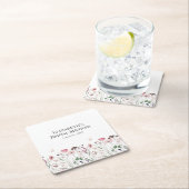 ピンクポピーメドウブライダルシャワー スクエアペーパーコースター (インサイチュ)