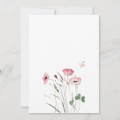 ピンクポピーワイルドフラワーメドウ結婚式招待状 招待状 (裏面)