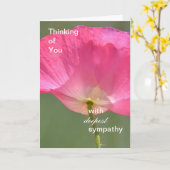 ピンクポピー最も深い悔やみや弔慰 カード (黄色い花)