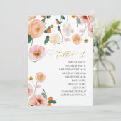 ピンクポピー結婚のテーブル番号1シーティングチャート 招待状 (スタンド正面)