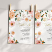 ピンクポピー結婚のテーブル番号3シーティングチャート 招待状