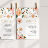 ピンクポピー結婚のテーブル番号5シーティングチャート 招待状