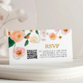 ピンクポピー結婚フローラのQR RSVP エンクロージャーカード