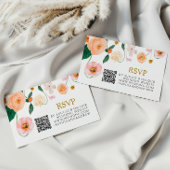 ピンクポピー結婚フローラのQR RSVP エンクロージャーカード