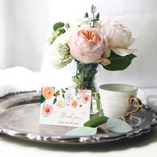 ピンクポピー結婚フローラサンキューカード サンキューカード