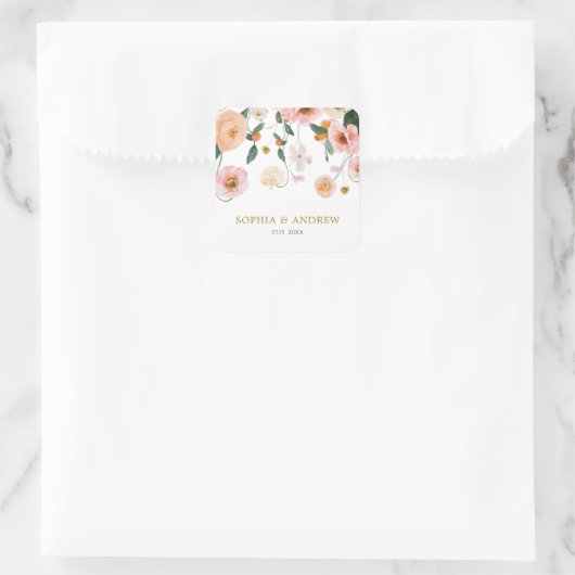 ピンクポピー結婚フローラ スクエアシール (バッグ)