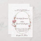 ピンクポピー結婚式招待状 招待状 (正面/裏面)