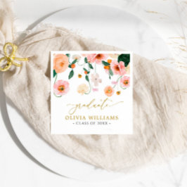 ピンクポピー花花花卒業式パーティナプキンス スタンダードカクテルナプキン