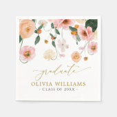 ピンクポピー花花花卒業式パーティナプキンス スタンダードカクテルナプキン (正面)