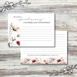 ピンクポピー葬儀記念共有メモリカード 招待状