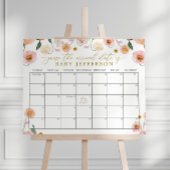 ピンクポピー赤ちゃんシャワー推定期日カレンダー ポスター