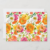 ピンクポピー鮮やかズフローラ開花ブライダルシャワー 招待状 (裏面)