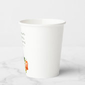 ピンクポピー鮮やかズフローラ開花ブライダルシャワー 紙コップ (左)