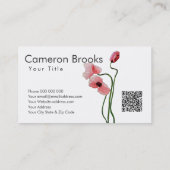 ピンクポピー&イニシャル 名刺 (裏面)