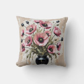 ピンクポピー・インパスト・アート クッション (正面)