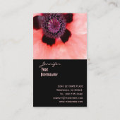 ピンクポピー、マクロ写真 名刺 (裏面)