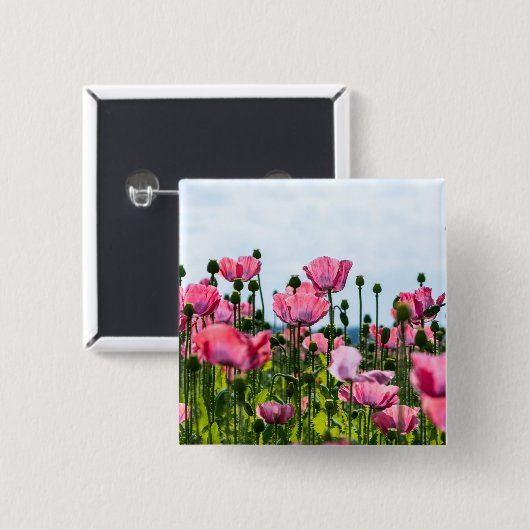ピンクポピー 缶バッジ (正面&裏面)