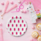 ピンクポプシクルアイスクリームバー紙プレート ペーパープレート (パーティー)