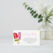 ピンクポプシクル赤ちゃんシャワーベビー エンクロージャーカード (スタンド正面)