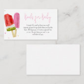 ピンクポプシクル赤ちゃんシャワーベビー エンクロージャーカード (正面/裏面)