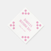 ピンクポルカドット特殊イベント スタンダードカクテルナプキン (角)