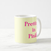 ピンクポルカ点々のあるピギー コーヒーマグカップ (正面右)