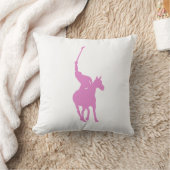 ピンクポロプレーヤーピロー クッション (ブランケット)