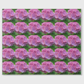 ピンクポンポムアジサイ・ホルテンシアフラワー ラッピングペーパー (フラット)