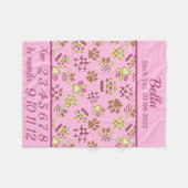 ピンクポーズペットマイルストーンブランケット フリースブランケット (正面(横))