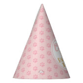 ピンクポープリントガールズ誕生日紙 パーティーハット (左)