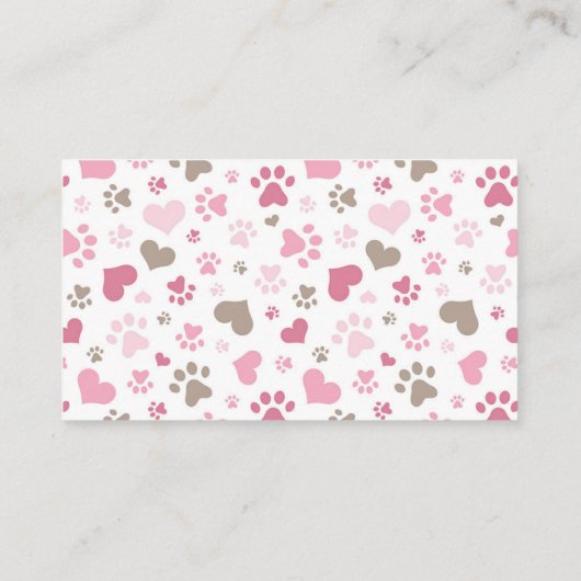 ピンクポープリントドッグウォーカー名刺 名刺 (裏面)