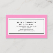 ピンクポープリントペットグルーミング名刺 名刺 (裏面)