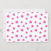 ピンクポープリントペット誕生日写真 招待状 (裏面)