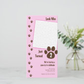 ピンクポープリント誕生日招待状 (スタンド正面)