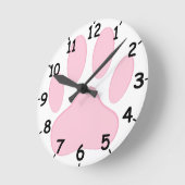 ピンクポープリント ラウンド壁時計 (傾斜)