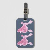 ピンクポープードルナイトグレー ラゲッジタグ (正面縦)