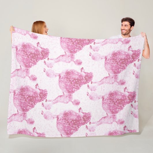 ピンクポープードルベビーキッズ フリースブランケット (インサイチュ)