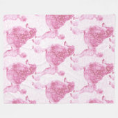 ピンクポープードルベビーキッズ フリースブランケット (正面(横))